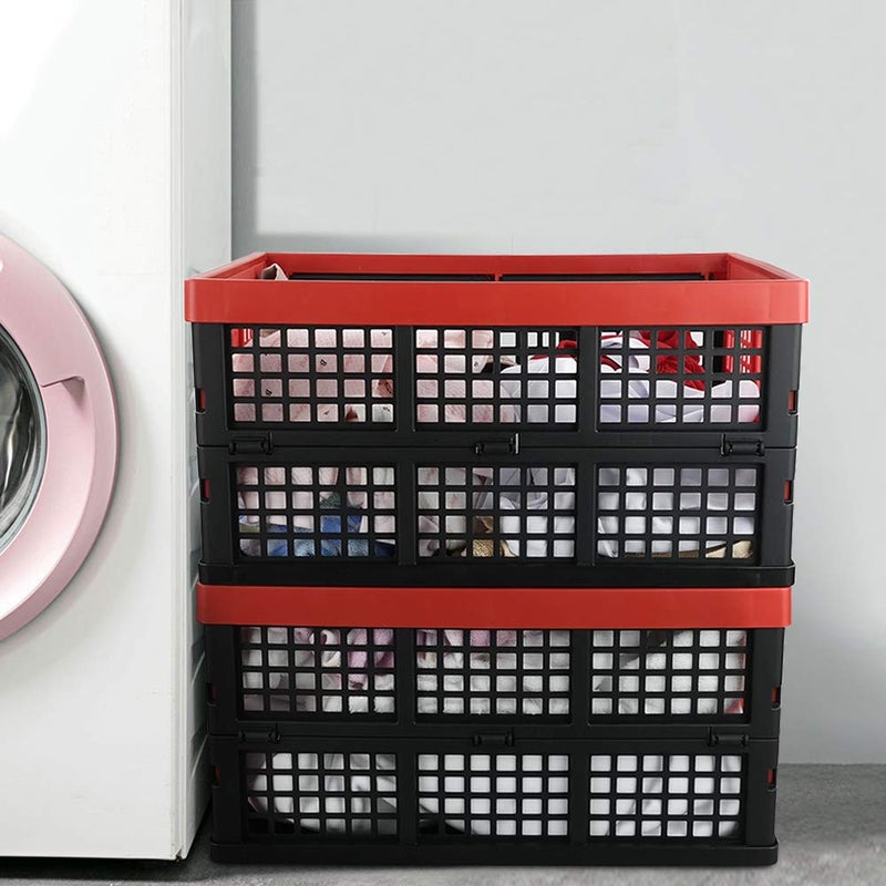 Obstnny 34 Quart Collapsible Storage Bins, Stackable Milk Crate, 3 Packs - Image 4